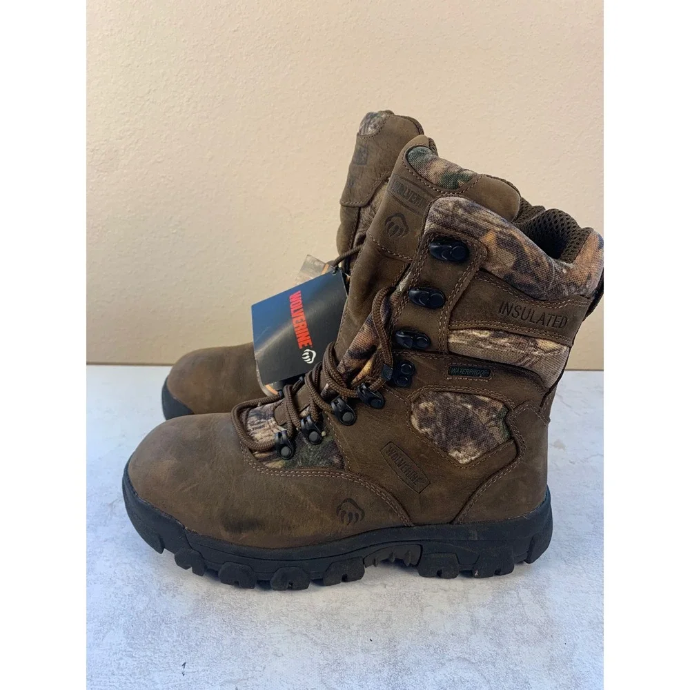 Wolverine 7M Hunting Boots Brown Camo Waterproof 400g Thinsulate W30083